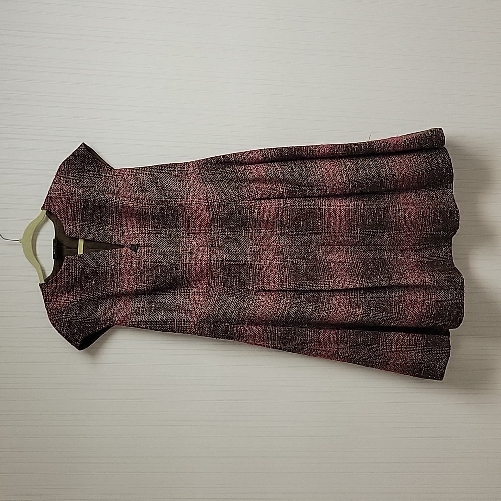 Akris Pink and Black Tweed Midi Dress